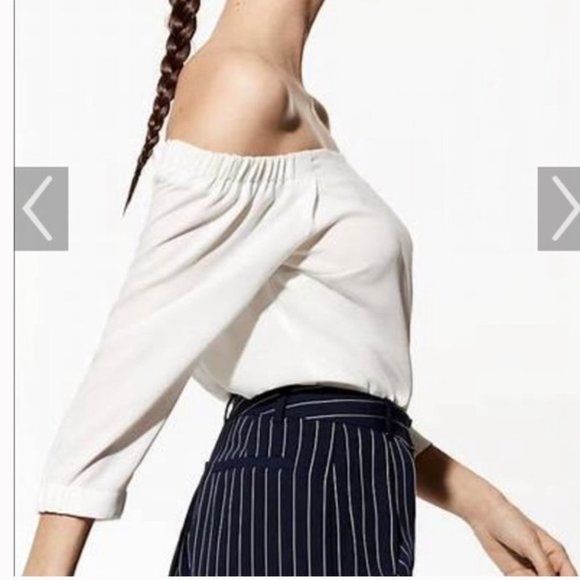 Aritzia Babaton Rodrigo Blouse Off Shoulder White Blouse - Picture 5 of 15
